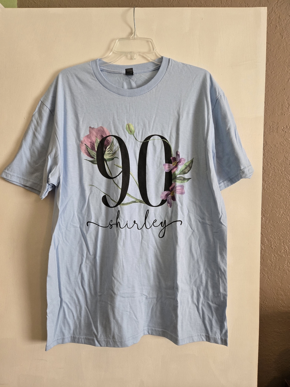 Gildan Light Blue '90 Shirley' Floral Graphic Tee